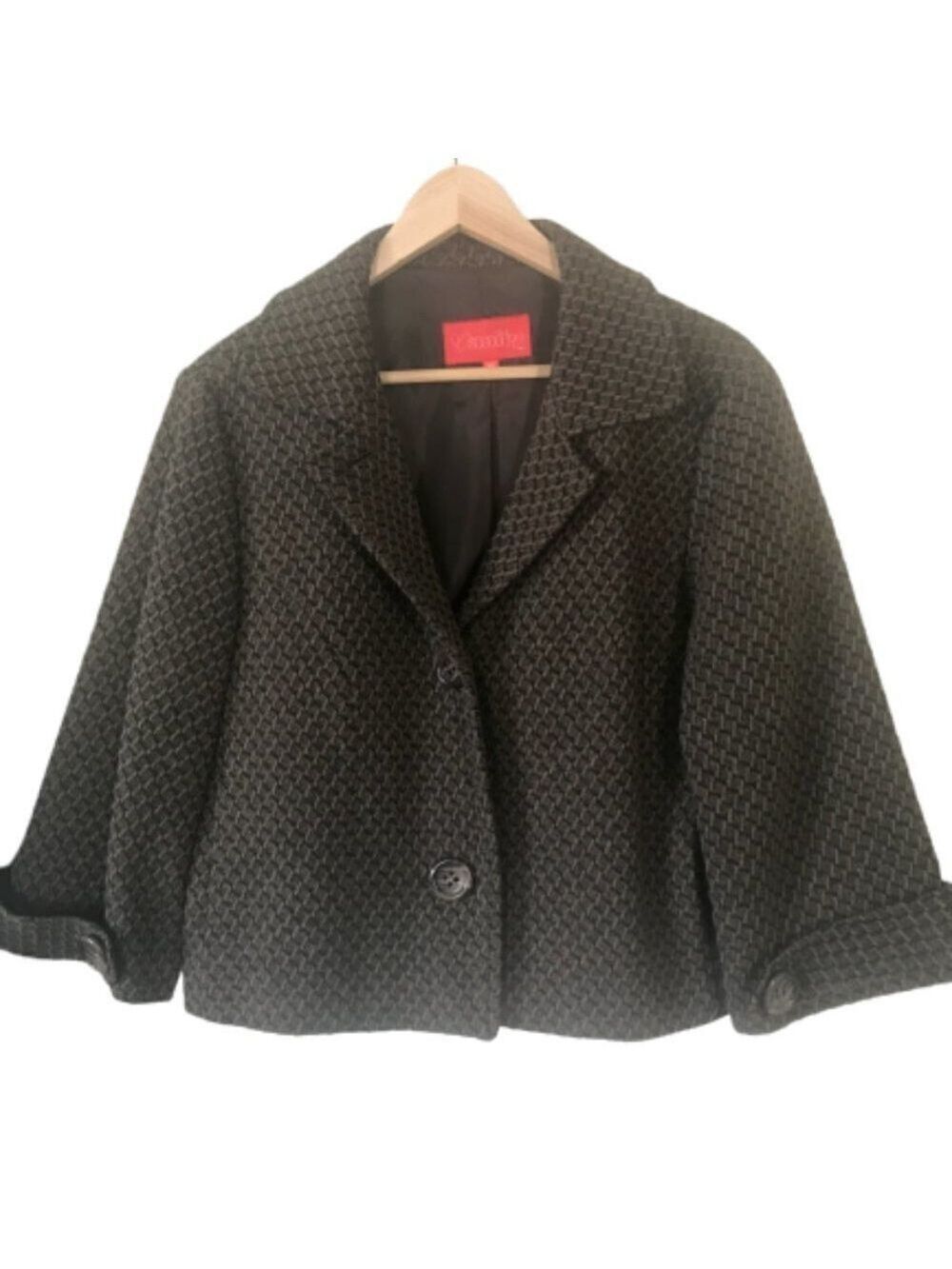 Vanity Cropped Blazer Size 36 Brown and Black